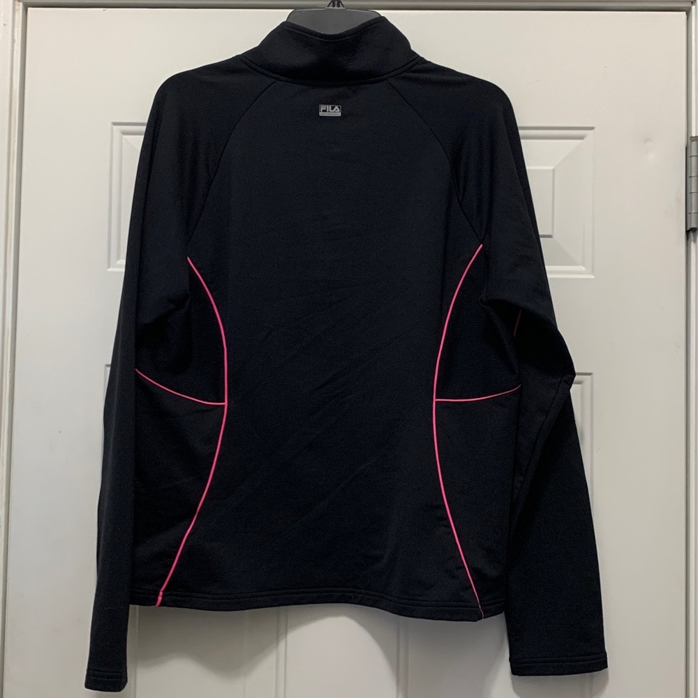 3/$15 Fila Black Pullover Athletic Jacket with Pink Trim Size XL - Picture 6 of 7
